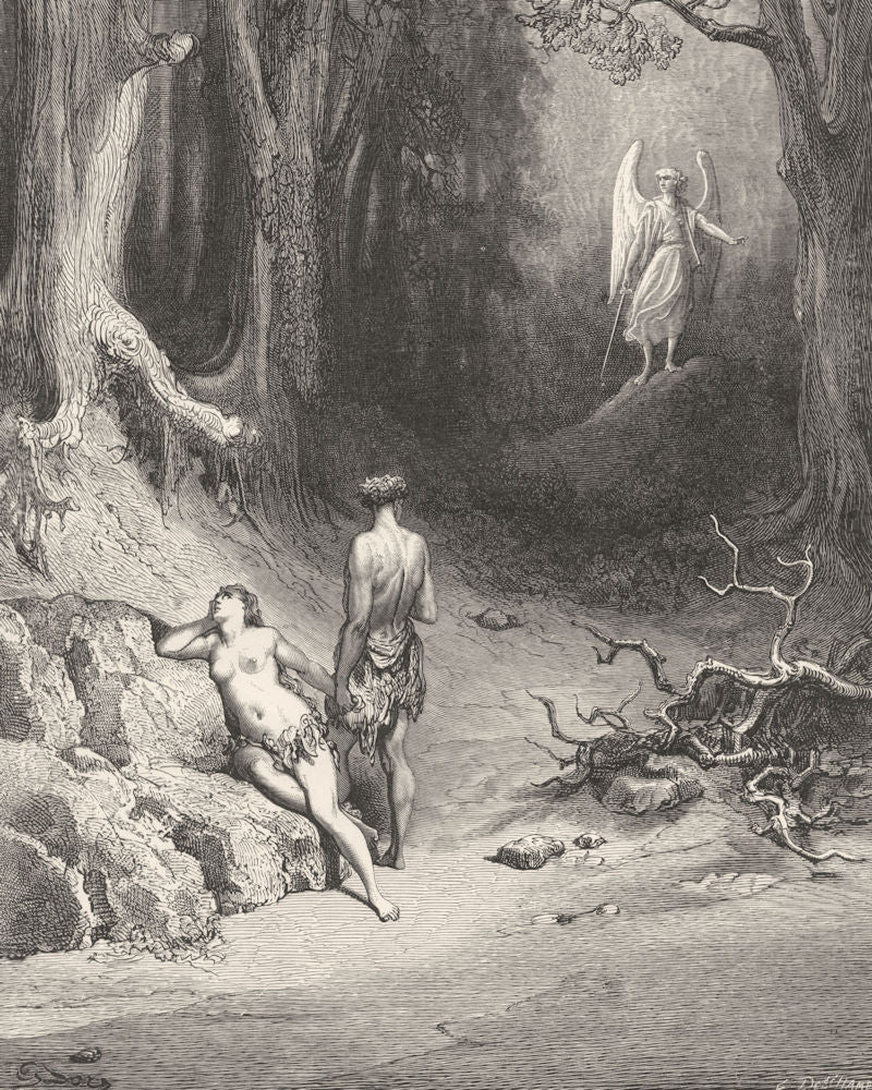 MILTON PARADISE LOST. Natural they dropt, but wiped them soon c1886 old print